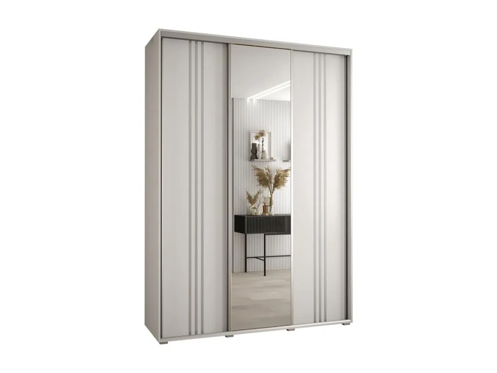 ARMARIO Decounico 7 DE PUERTAS CORREDERAS 235.2/180/45 3 puertas (Blanco/Blanco/Plata)
