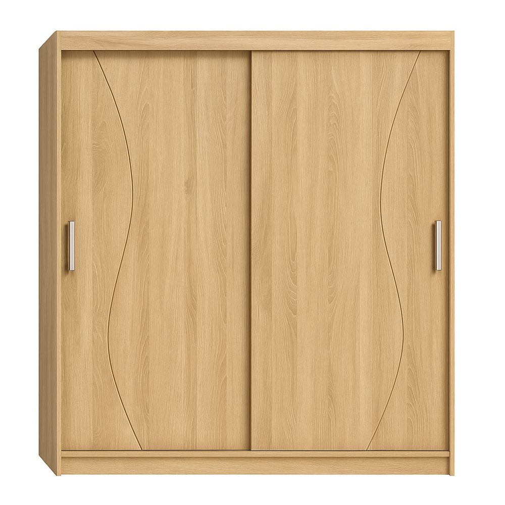 Armario deslizante de madera, moderno y funcional, con diseño elegante, ideal para dormitorio, color natural, tamaño adecuado para espacios reducidos