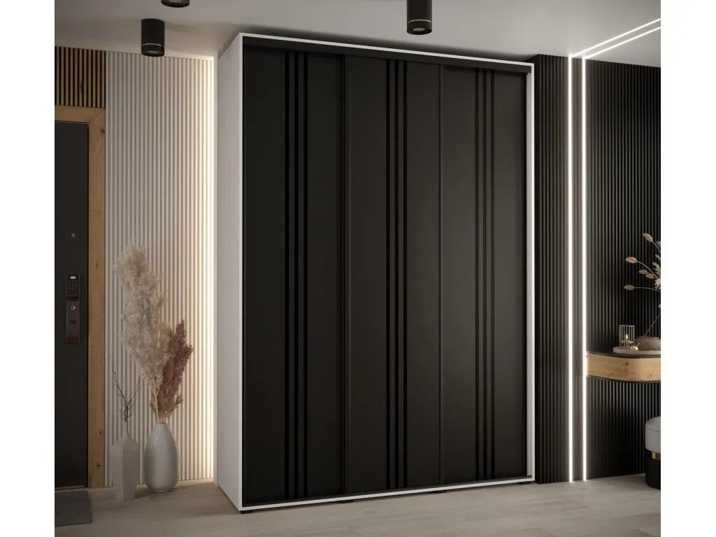 ARMARIO Hogarmini 6 DE PUERTAS CORREDERAS 235.2/170/60 3 puertas (Blanco/Negro/Negro) kifb63073