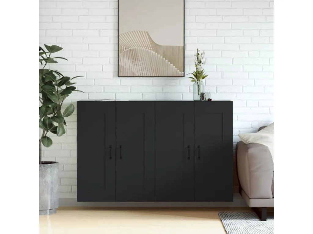Armarios de pared 2 uds Francomuebleses de ingeniería negro